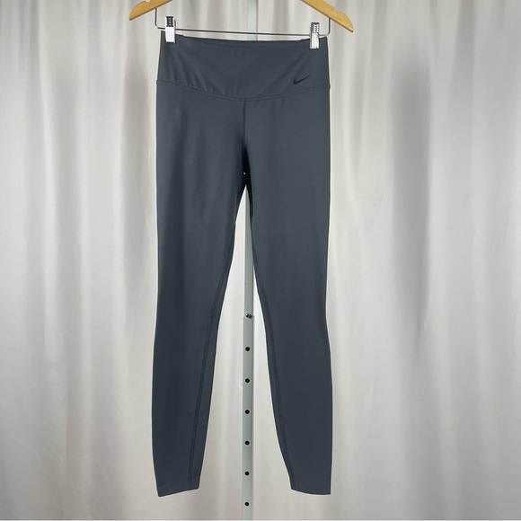 Nike Dri-FIT Small Luxe High Waist Running Grey Leggings Stretch Yoga Workout - Picture 1 of 6